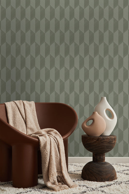 Origin Wallcoverings eco-texture vliesbehang 3D-motief donkergroen - 50 x 900 cm - 348036 - vtwonen shop