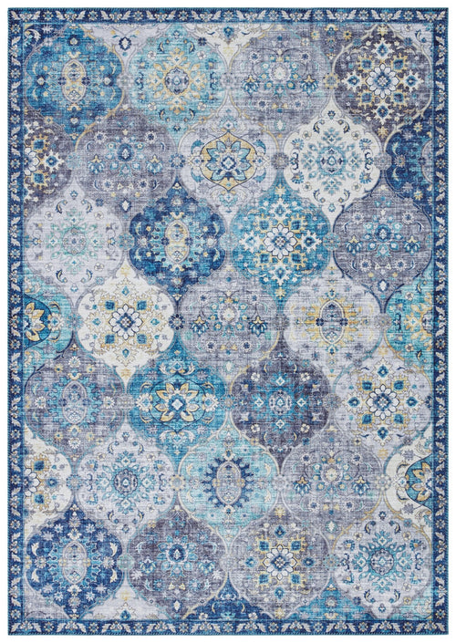 Carpet Kashmir Ghom in Oriental-Optic Denim Blue 200x290 cm
