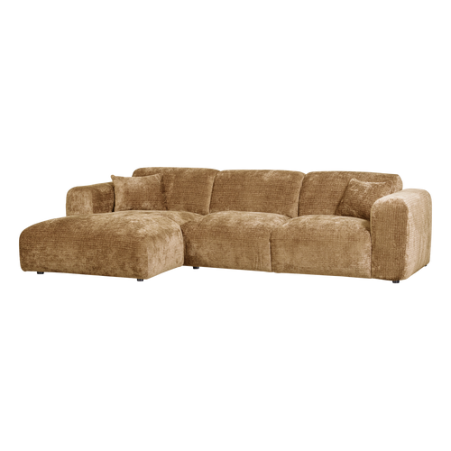 WOOOD chaise longue bank links Cloud - Chenille - Geel - 80x280x165