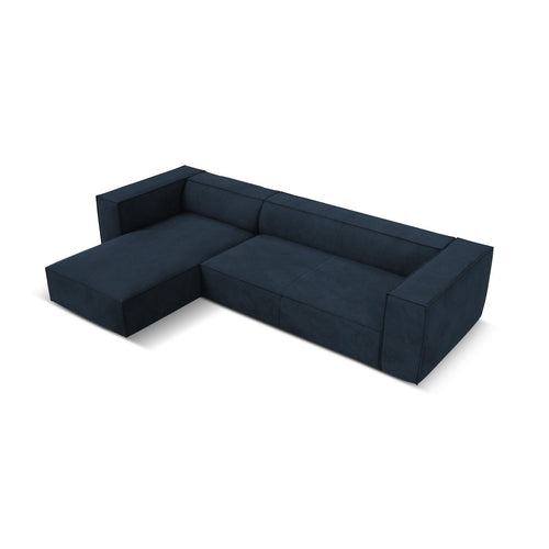 Cosmopolitan Design - Linker hoekbank Turin 5-zits, structurele stof donkerblauw - 173x290x68cm