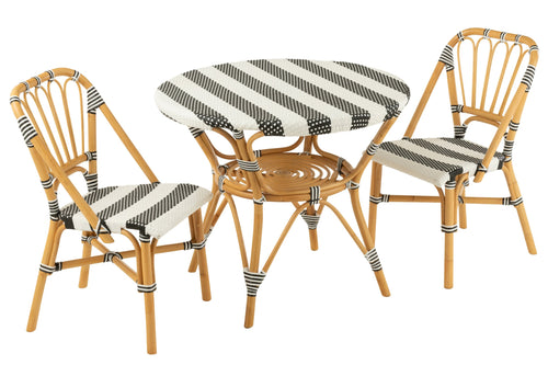 J-Line tafel Live - rotan/kunststof - naturel/zwart