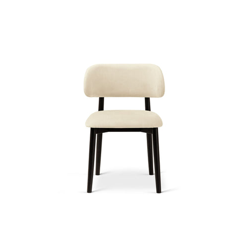 Set van 2 fluwelen stoelen Evan flueel ivoor - 51x49.5x77cm