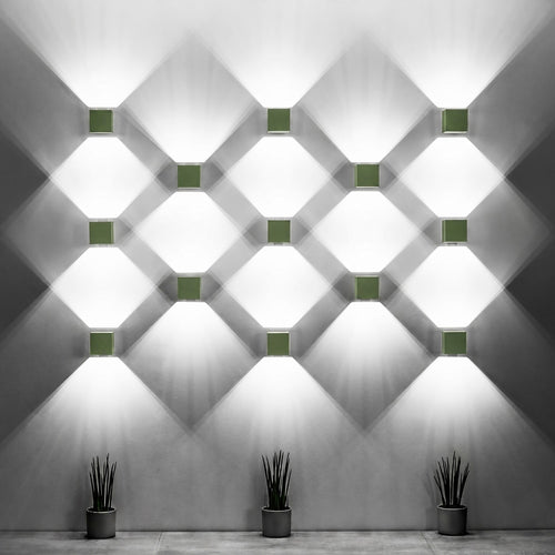 Sollux Lighting Wandlamp QUAD 1 olijfgroen - 10x12x10cm