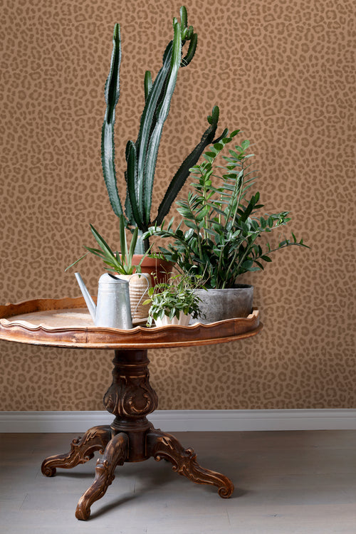 ESTAhome behang panterprint terracotta bruin - 50 x 900 cm - 139968