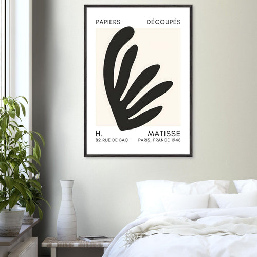 Artfulprints Poster Matisse – Aquatic impression black   - 70x100 cm - Zwart