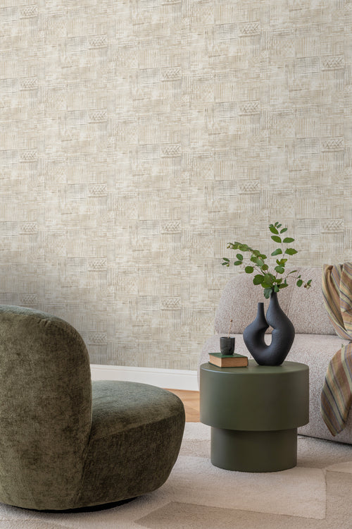 Sanders & Sanders behang grafisch motief beige - 53 cm x 10,05 m - 640752