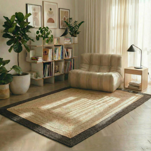 Mrcarpet jute vloerkleed - naturel/antraciet - 140 x 200 cm