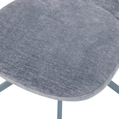 WOOOD eetkamerstoelen Femke - Chenille - Blauw - Set van 2