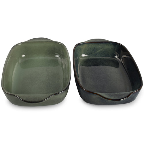 Salt & Pepper - Ovenschaal 32/25,5x20,5xH7cm groen/blauw Meridian