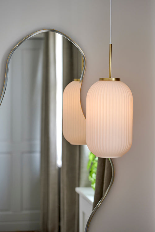 Nordlux Milford Hanglamp - Ø20cm - E27 - Messing/Wit