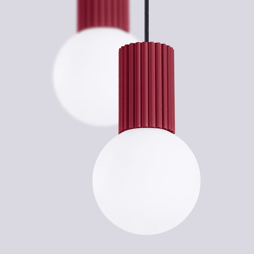 Sollux Lighting Hanglamp HALO 2P bordeaux - 15x15x120cm