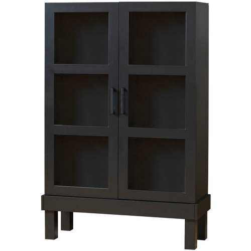 WOOOD vitrinekast Bonk - Grenen - Zwart - 160x103x37 - vtwonen shop