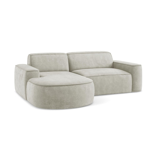 LaMiaSofa hoekbank links Melissa - chenille stof - parel - 224x166x70