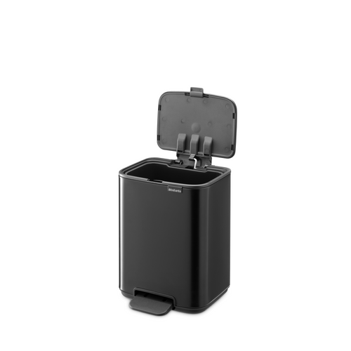 Brabantia Bo Pedaalemmer, 4 liter, stil sluitend, kunststof binnenemmer - Matt Black