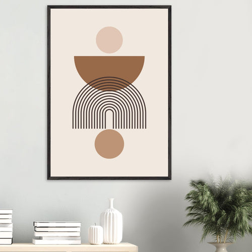 Artfulprints Poster Boho – Harmony shapes   - A4 21x29.7 cm - Grijs