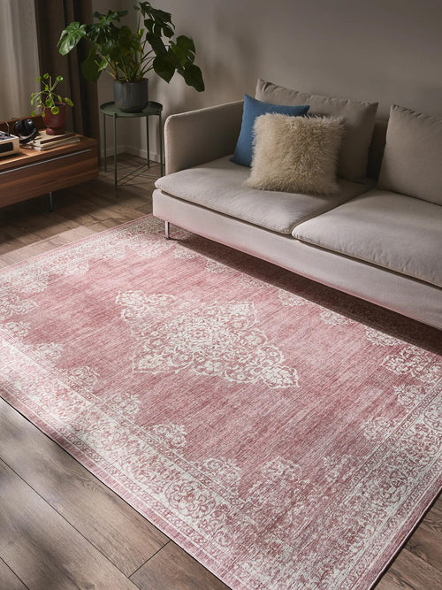 benuta wasbaar vloerkleed Laury - roze - 300x400 cm