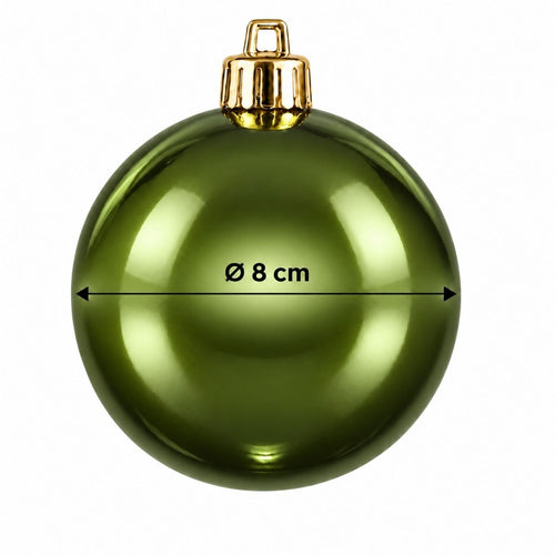 Mica Decorations Kerstballen Set Onbreekbaar Donkergroen 27 stuks - Kerstballenset voor Kerstboom - Kunststof Kerstballen Diameter 8 cm - Geschikt