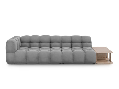 Cosmopolitan Design Rechte modulaire bank Sky 4-zits, flueel, lichtgrijs - 102x297x70cm