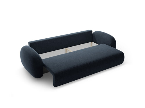 Cosmopolitan Design Slaapbank met opbergdoos Tonale 3-zits, chenille marineblauw - 105x262x88cm