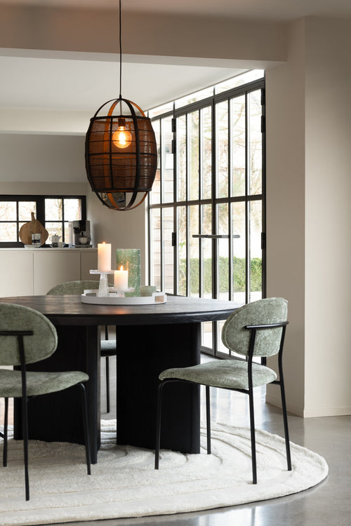 J-Line tafel Rond - hout - zwart