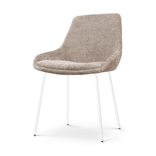 Nolon Nora-Isa Eetkamerstoel Bruin - Stof - Wit Onderstel - vtwonen shop