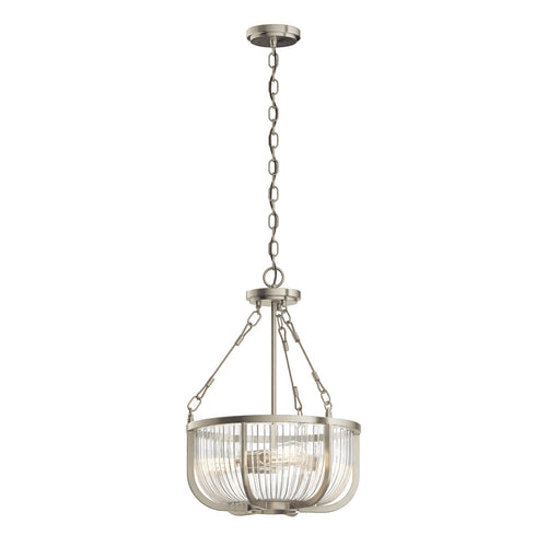 Elstead Kichler Roux Cilindrische hangende plafondlamp geborsteld nikkel