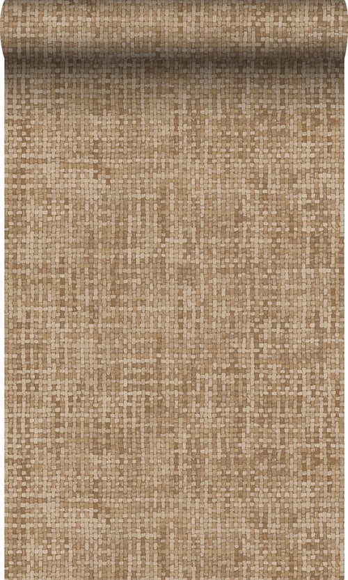 Origin Wallcoverings behang geweven linnenstructuur beige bruin - 50 x 900 cm - 348049 - vtwonen shop