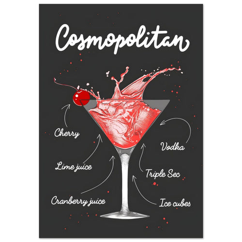 Artfulprints  Cosmopolitan cocktail I – Illustratie   poster 30x40 cm - vtwonen shop