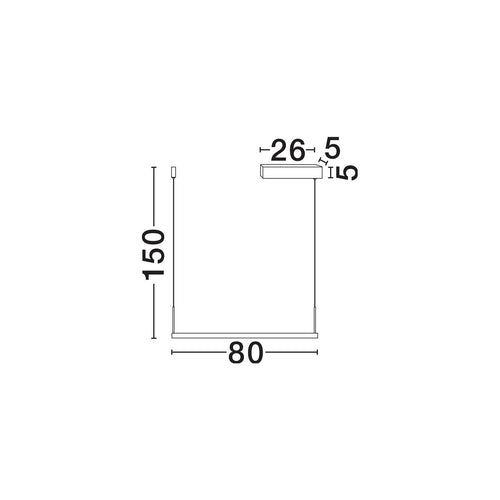Nova Luce LUNETTE Geïntegreerde LED-hanglamp voor plafond, zandkleurig zwart, Triac dimbaar, 46W, 1879lm, 3000K
