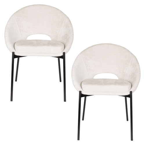 Housecraft Living Dando Eetkamerstoelen Off White - Set van 2 - vtwonen shop