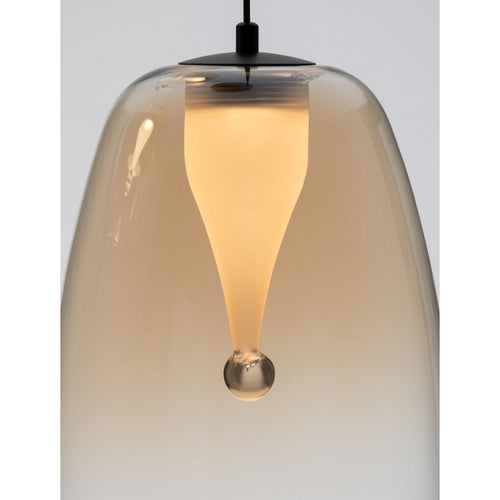 Nova Luce OBLO Hanglamp met clusterontwerp, amberkleurig, matzwart, LED 10W 650lm 3000K