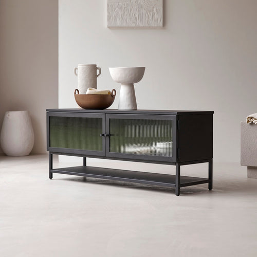 Tikamoon Metalen tv-meubel 120 cm - Zwart - vtwonen shop