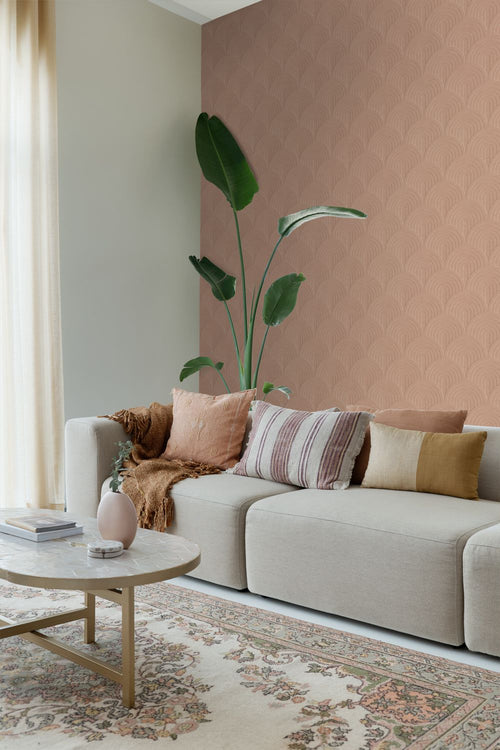 ESTAhome behang 3D-motief terracotta roze - 53 cm x 10.05 m - 131110