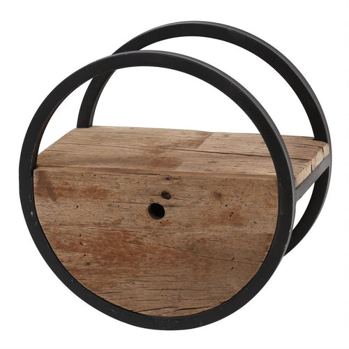 Giga Meubel Wandschap Circular - Naturel Hardhout - Ø40x25x40cm - vtwonen shop
