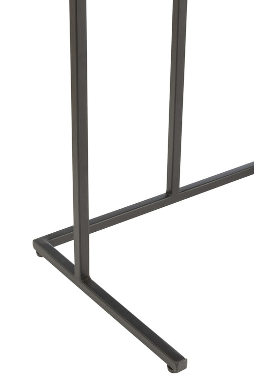 J-Line tafel Rechthoek - ijzer/hout - bruin/zwart - 2 stuks