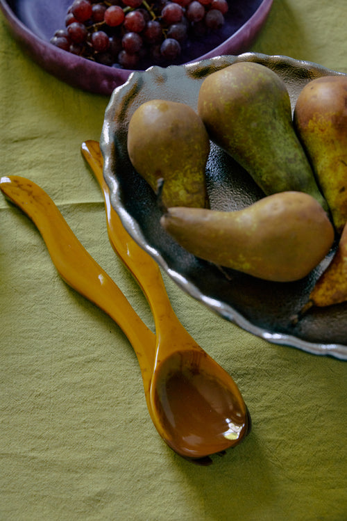 HKLIVING saladebestek – ochre – set van 2