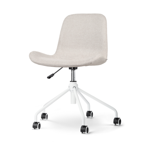 Nolon Nout-Fé Bureaustoel Beige - Stof - Wit Onderstel