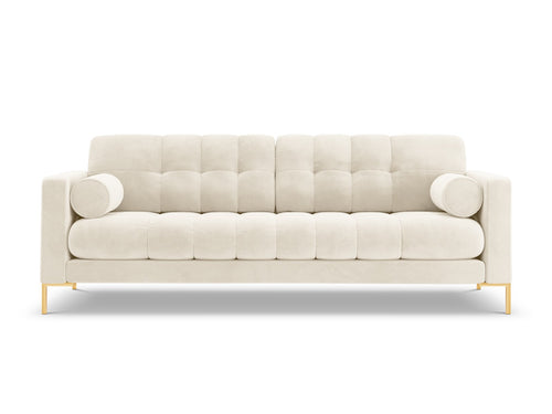 Cosmopolitan Design Bank Bali 4-zits, flueel, lichtbeige - 96x217x75cm