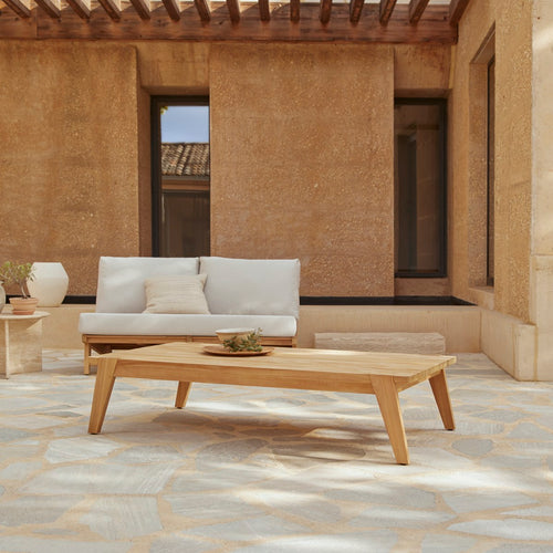 Tikamoon Lage tuintafel van massief teakhout - Lichtbruin - vtwonen shop