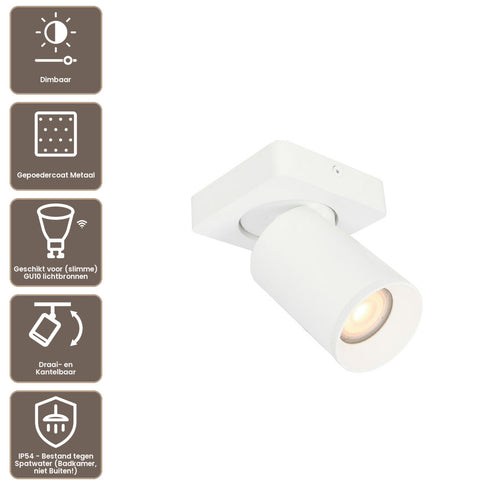 Artdelight Plafondlamp Mega 1L - Wit