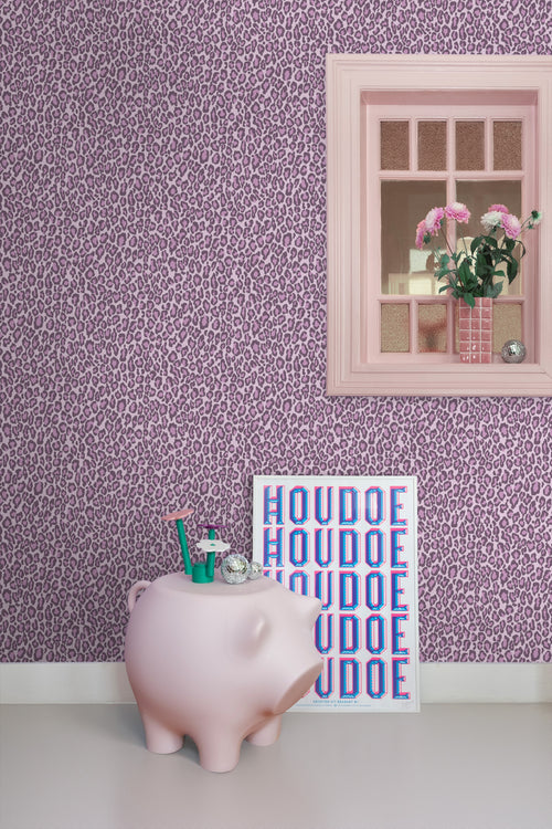 ESTAhome behang panterprint lila paars - 50 x 900 cm - 131403 - vtwonen shop