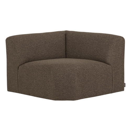 WOOOD hoekelement recht Mojo Base - Bouclé - Bruin Melange - 74x105x105