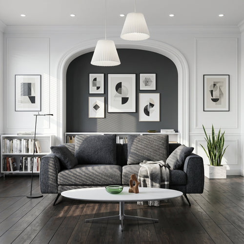 Furnhouse 2-zitsbank Detroit - Antraciet - Stof - 92x176x84