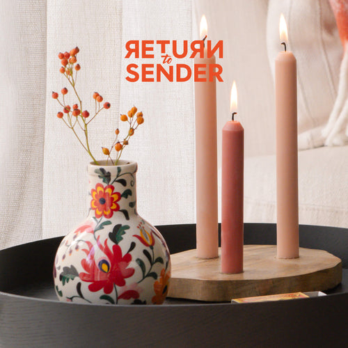 Return to Sender Vaas 15 cm Bed of flowers handgeschilderd ronde vorm