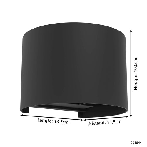 EGLO wandlamp Calpino 3 - led - ip54 - zwart - vtwonen shop