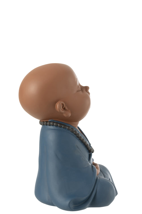 J-Line figuur Monnik Zen - polyresin - blauw - large
