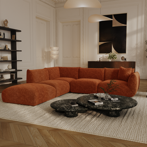 Sia Home - Modulaire hoekbank, links NOOMA - chenillefluweel  302cm