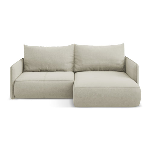 LaMiaSofa hoekbank rechts Palermo - textuurstof - lichtbeige - 207x148x86