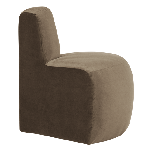 WOOOD eetbank hoek rond rugleuning Mojo Base - Velvet - Taupe - 83x76x76