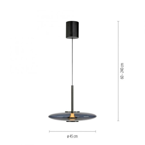 Neuhaus PURE hanglamp E-Vitrum - 1 lichts - 45  x 240   cm - antraciet